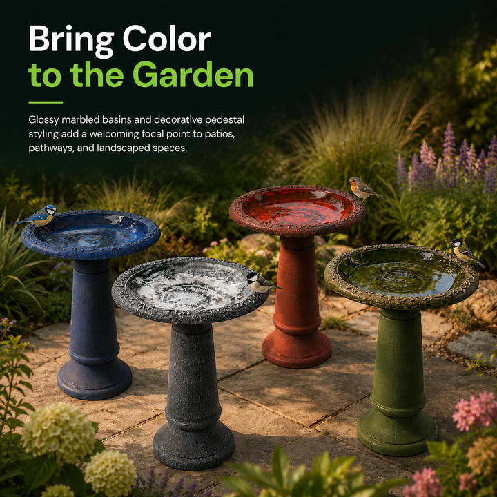 Marbled Glaze Bird Bath