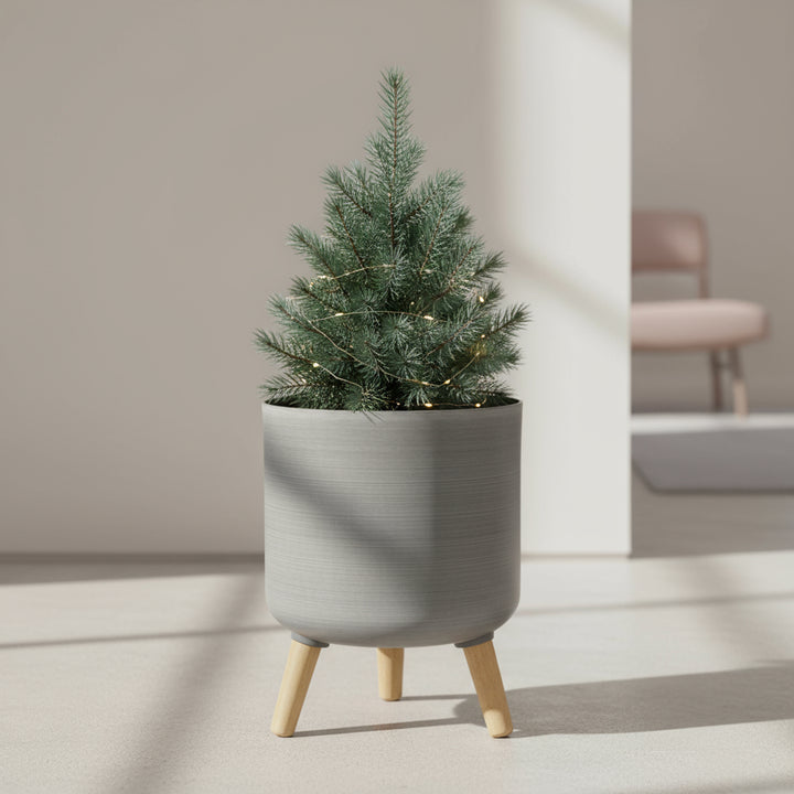 Modena Planter with Stand, Brushed