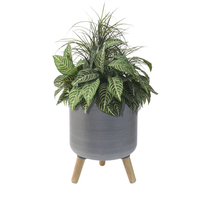 Modena Planter with Stand, Brushed