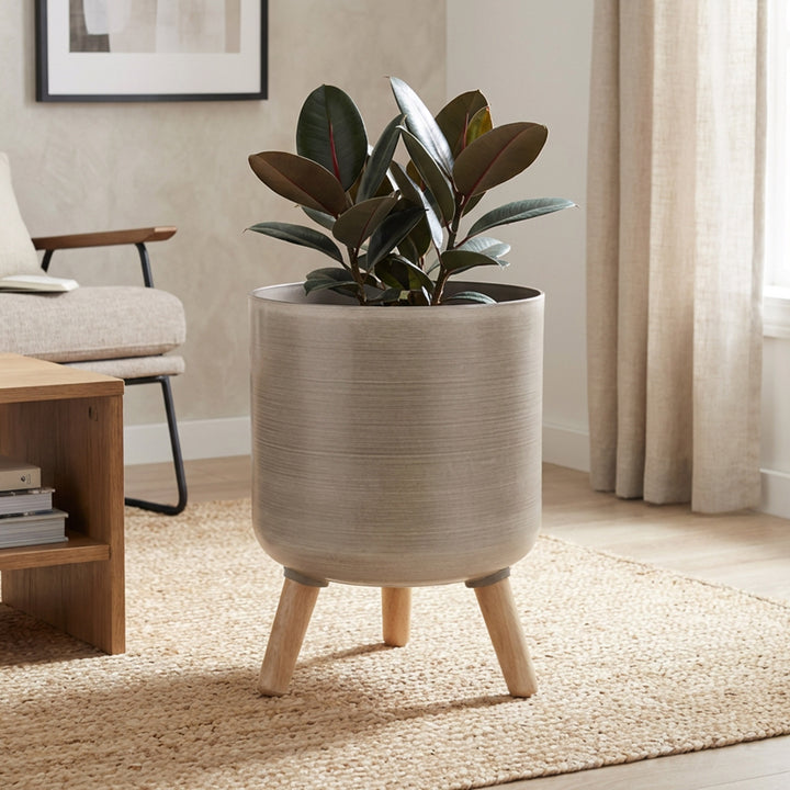 Modena Planter with Stand, Brushed