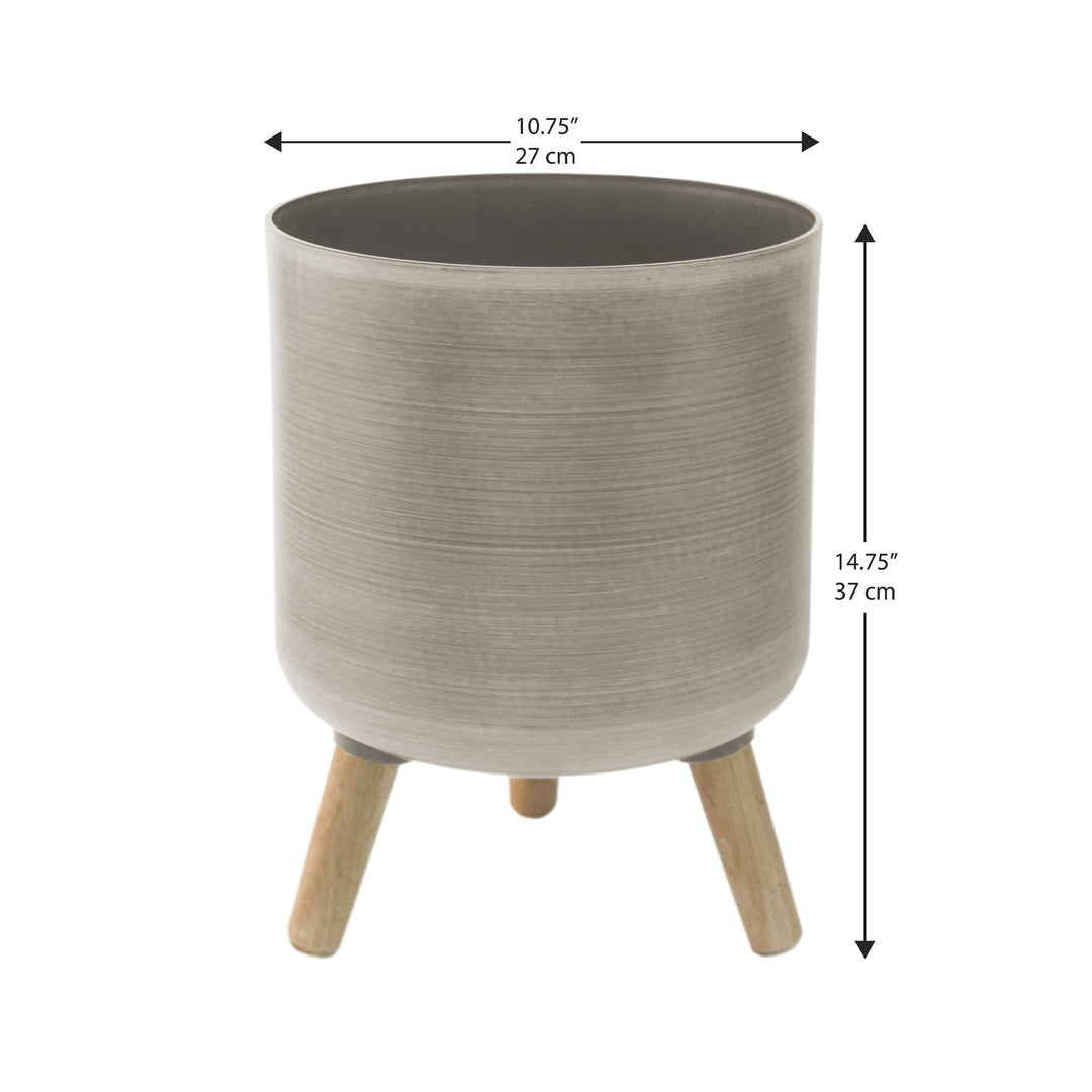 Modena Planter with Stand, Brushed