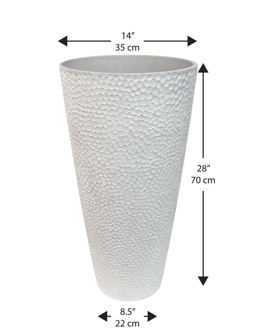hammered silver plant pot Indoor Outdoor Planter Pot – Hammered Texture