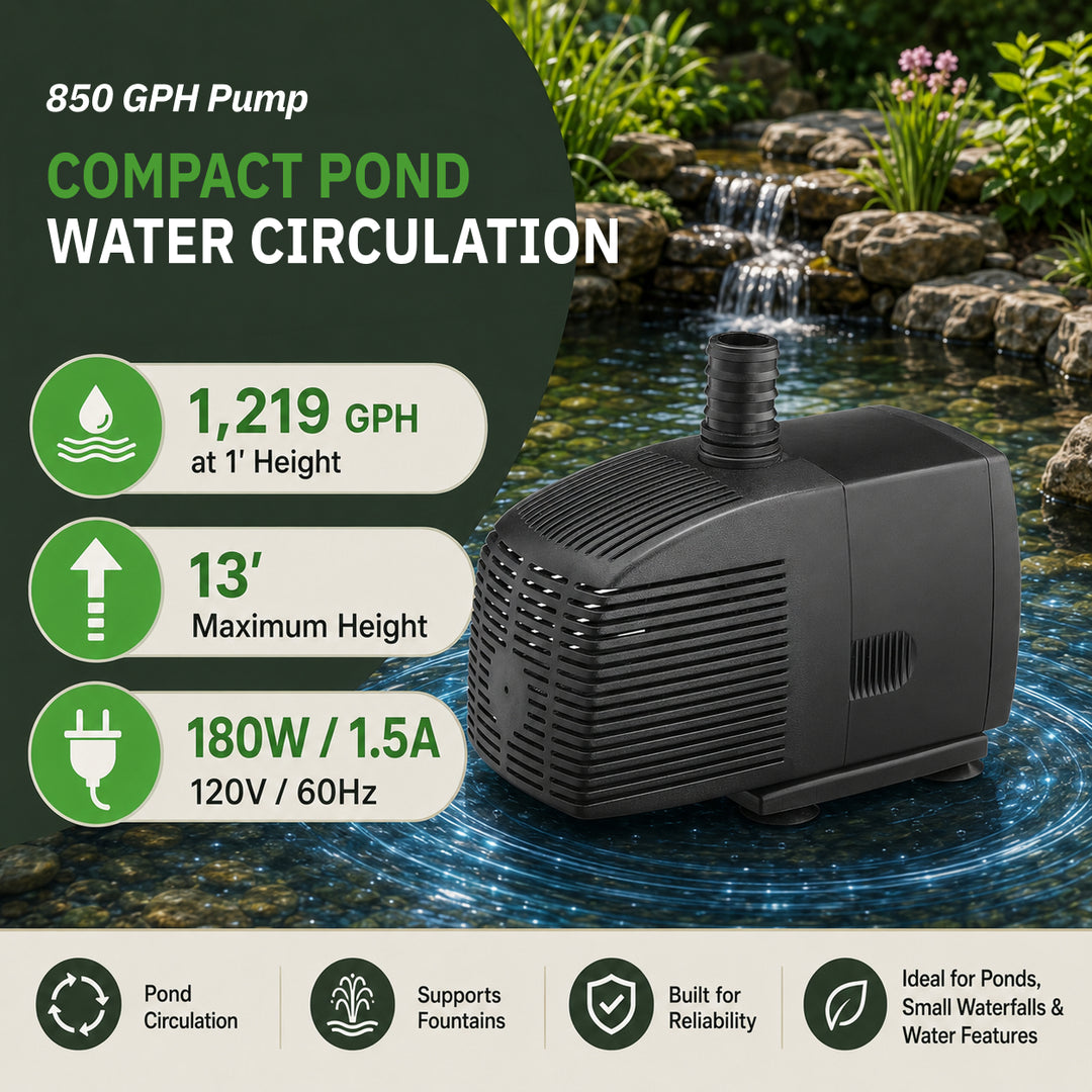 Compact Submersible Pond Pump – Fountain & Water Feature Pump