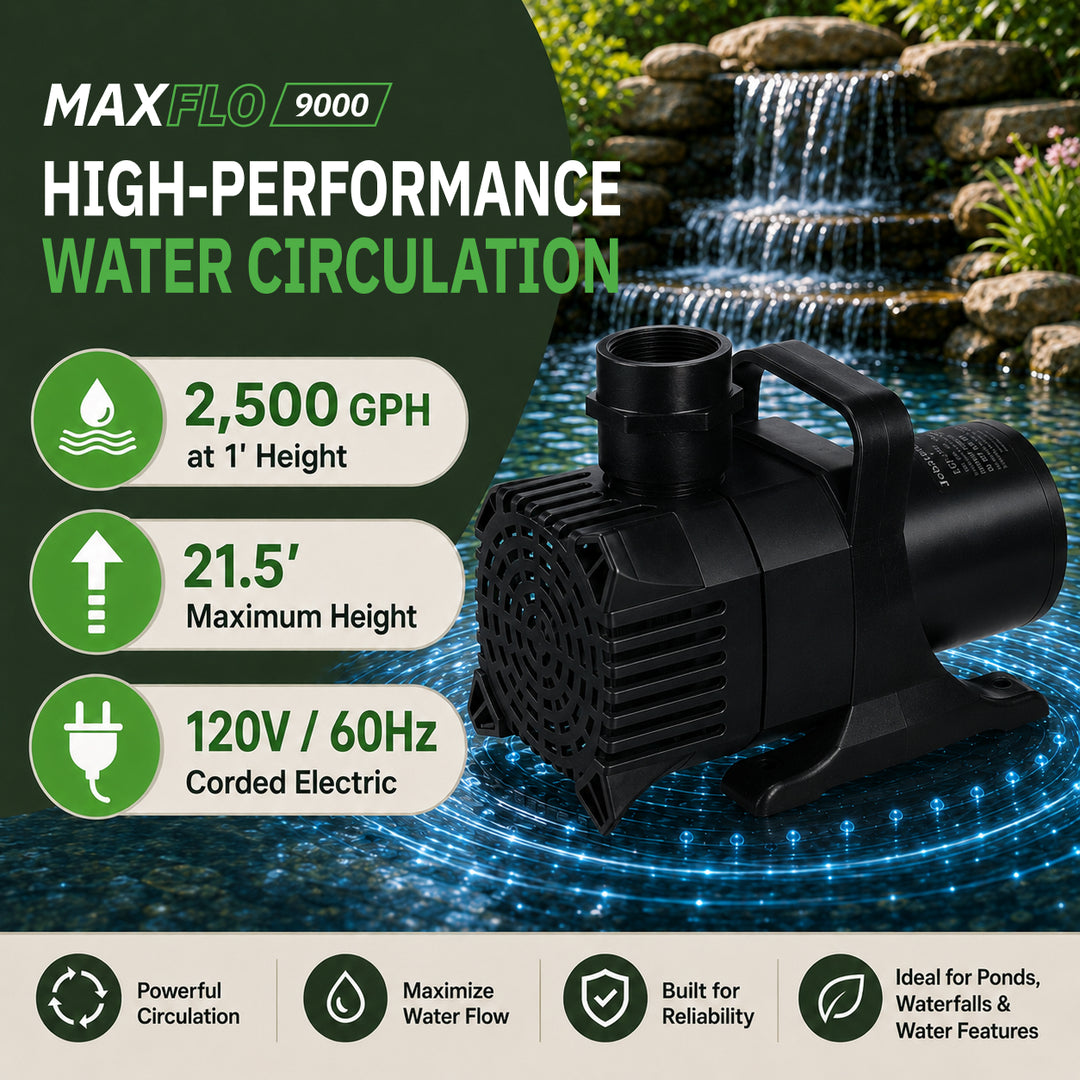 MaxFlo Pond Pump – Submersible Waterfall, Fountain & Water Feature Pump