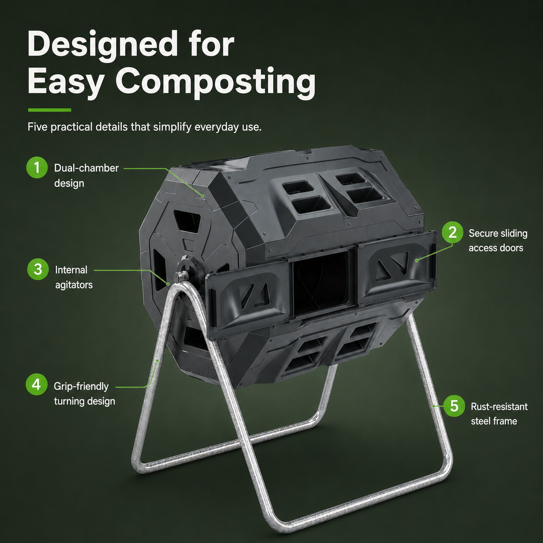 43 Gallon Dual-Batch Tumbling Composter