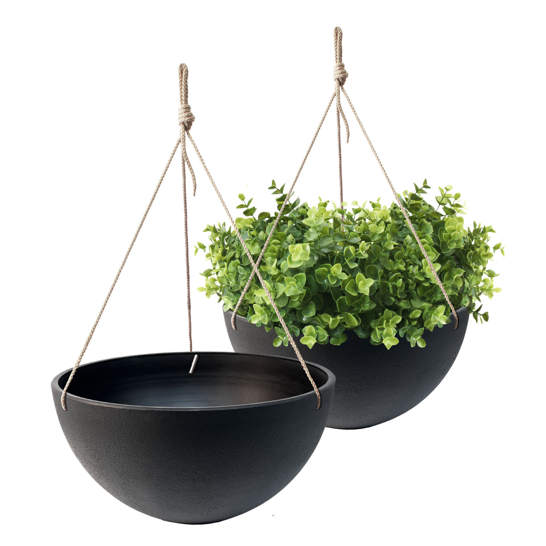 black hanging pots for plants Acerra Hanging Basket, 2-Pack – Algreen Products