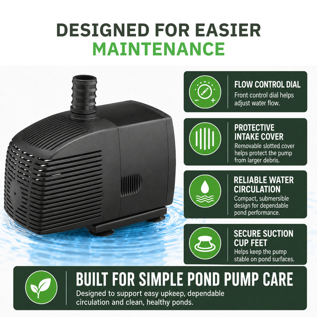Compact Submersible Pond Pump – Fountain & Water Feature Pump