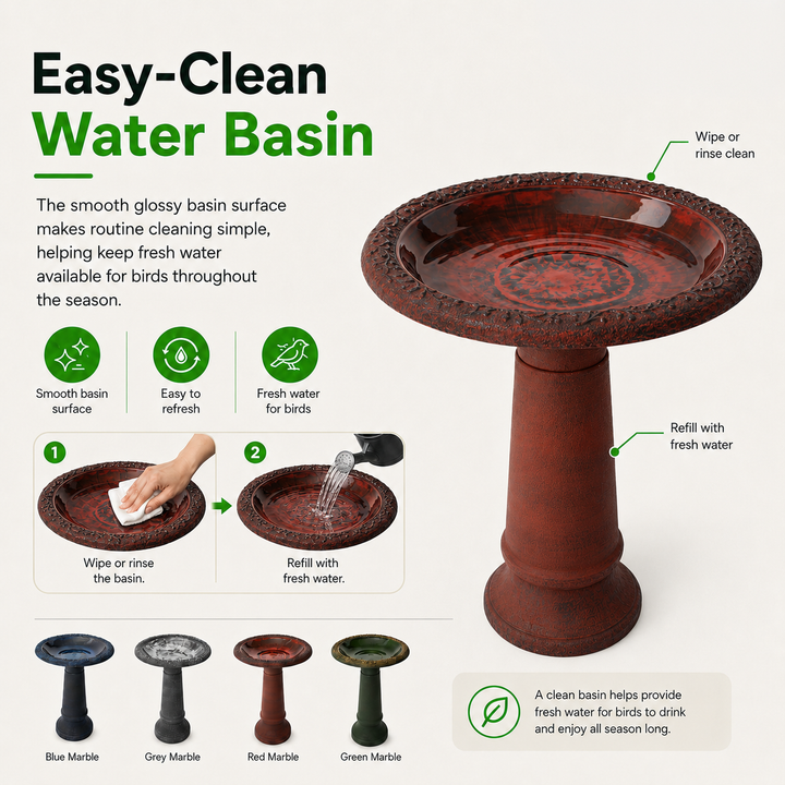 Marbled Glaze Bird Bath