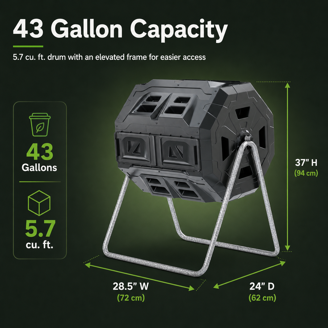 43 Gallon Dual-Batch Tumbling Composter