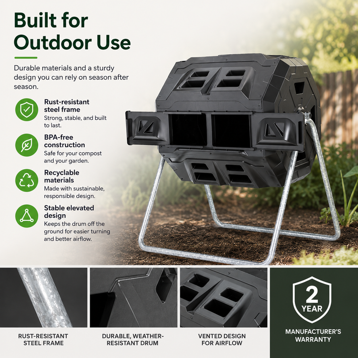 43 Gallon Dual-Batch Tumbling Composter