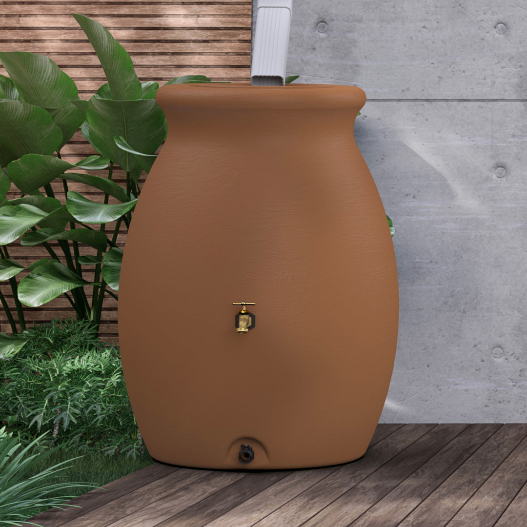 Flat Back Castilla Rain Barrel, 50 Gallon