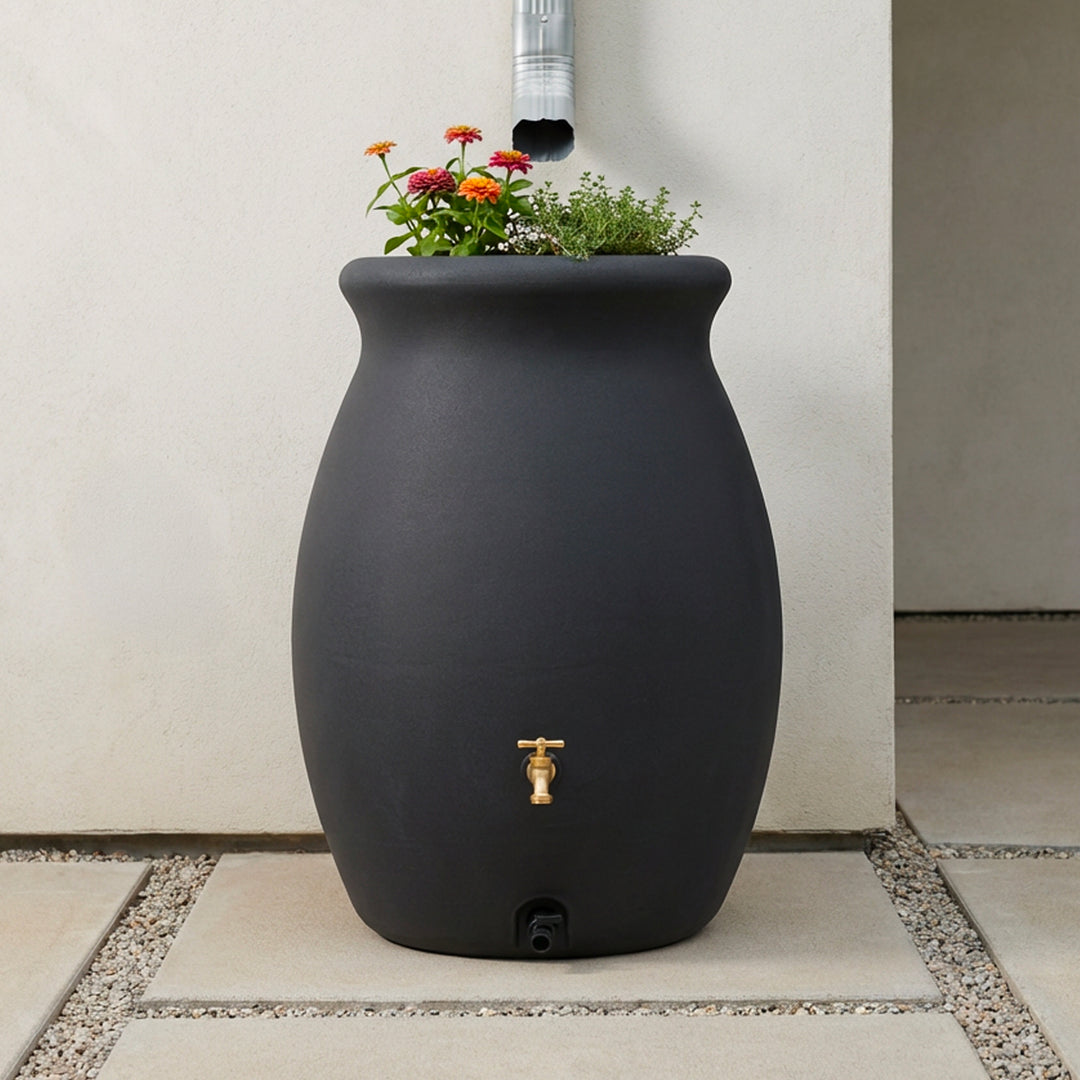 Flat Back Castilla Rain Barrel, 50 Gallon