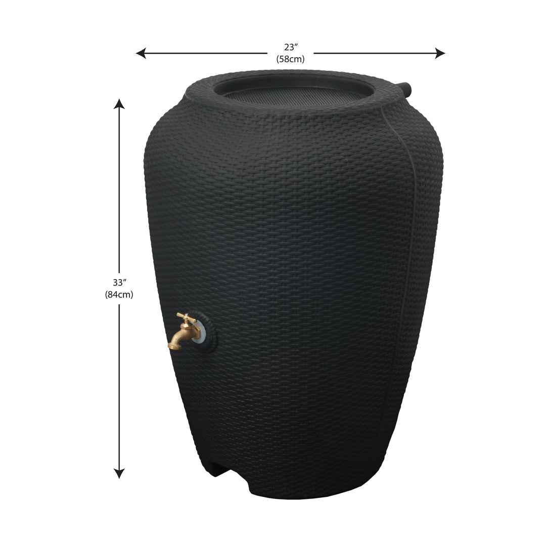 Wicker Rain Barrel, 50 Gallon