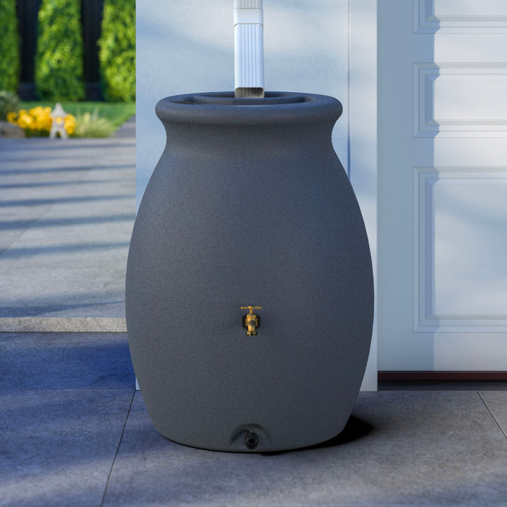 Flat Back Castilla Rain Barrel, 50 Gallon