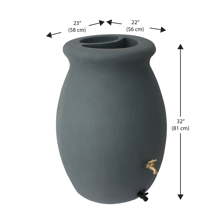 Flat Back Castilla Rain Barrel, 50 Gallon