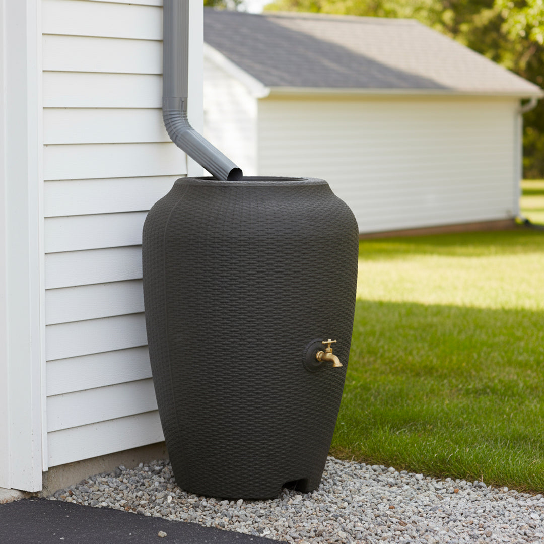 Wicker Rain Barrel, 50 Gallon