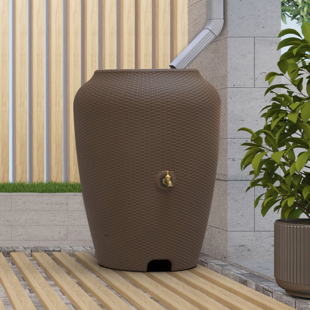 Wicker Rain Barrel, 50 Gallon