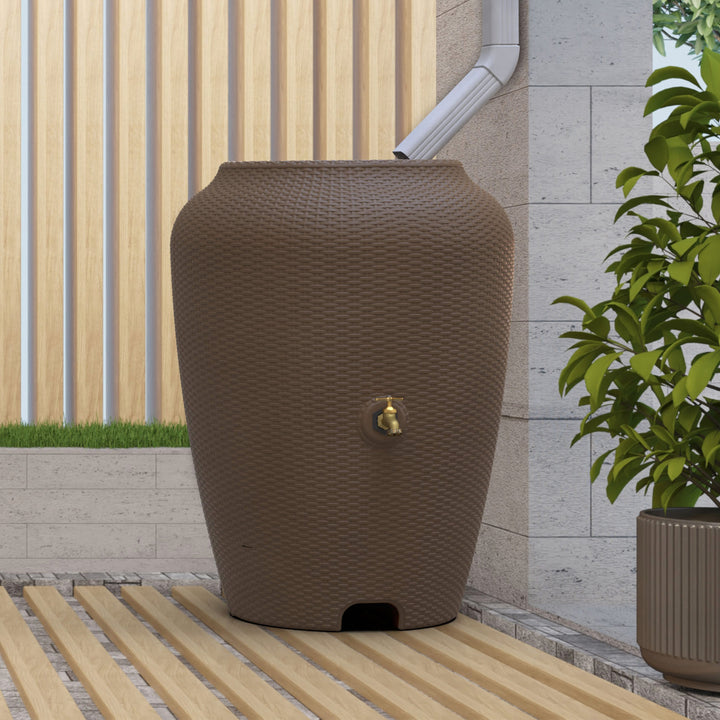 Wicker Rain Barrel, 50 Gallon