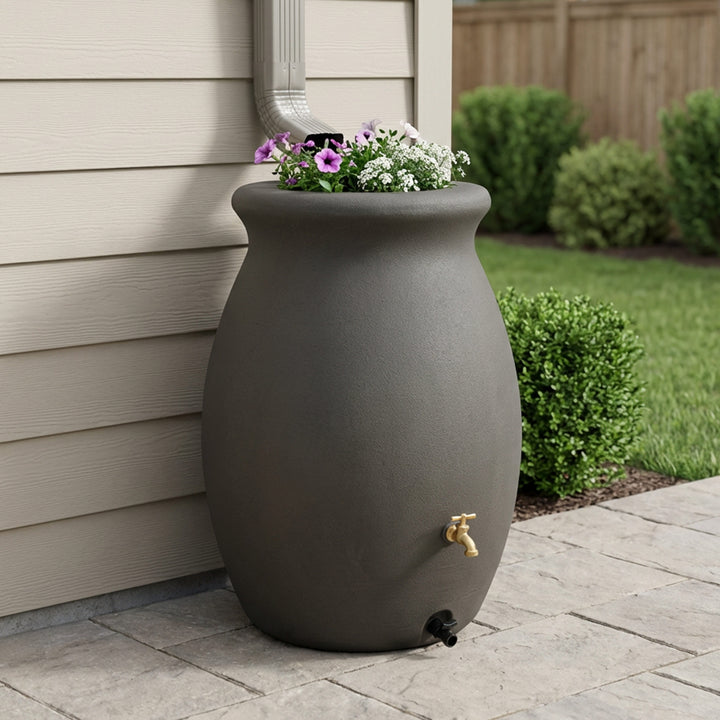 Flat Back Castilla Rain Barrel, 50 Gallon