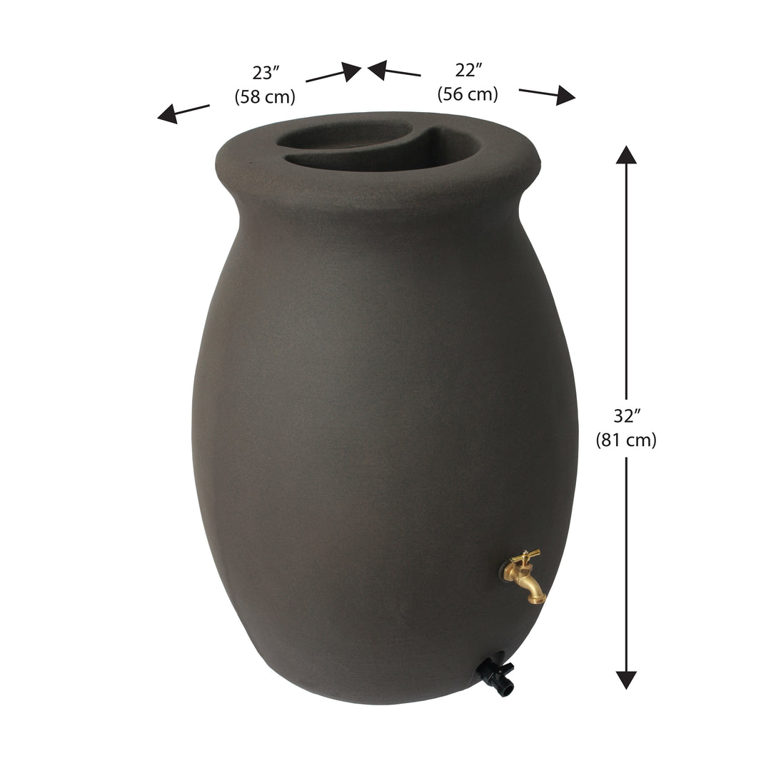 Flat Back Castilla Rain Barrel, 50 Gallon