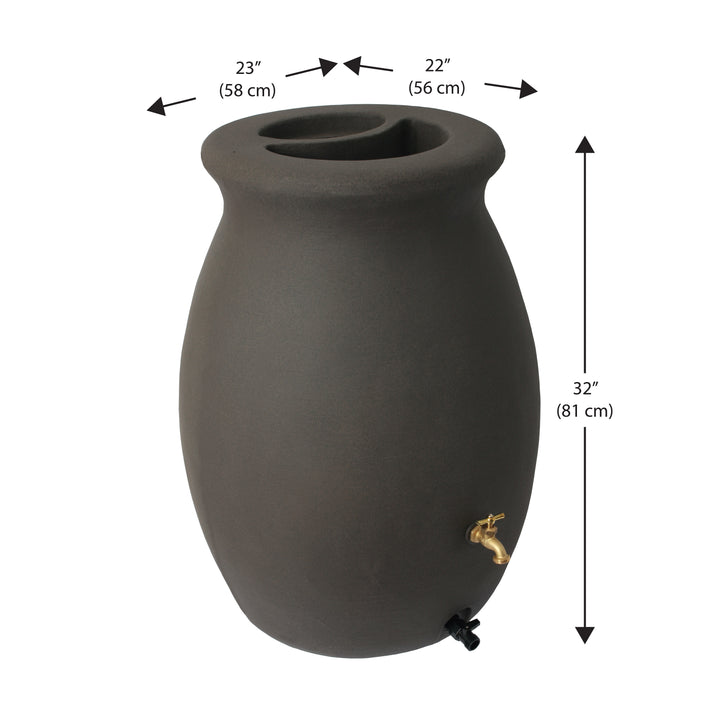 Flat Back Castilla Rain Barrel, 50 Gallon