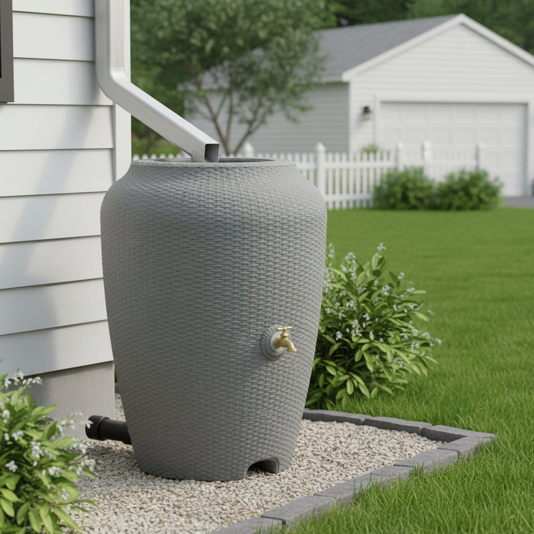 Wicker Rain Barrel, 50 Gallon