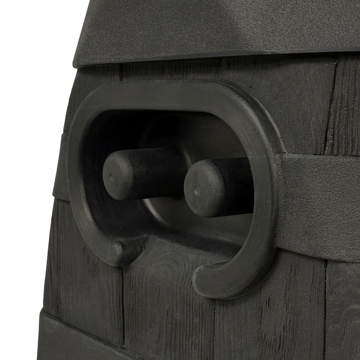 Heritage 50 Gallon Rain Barrel with Handcrafted Wood Detail & Planter Top