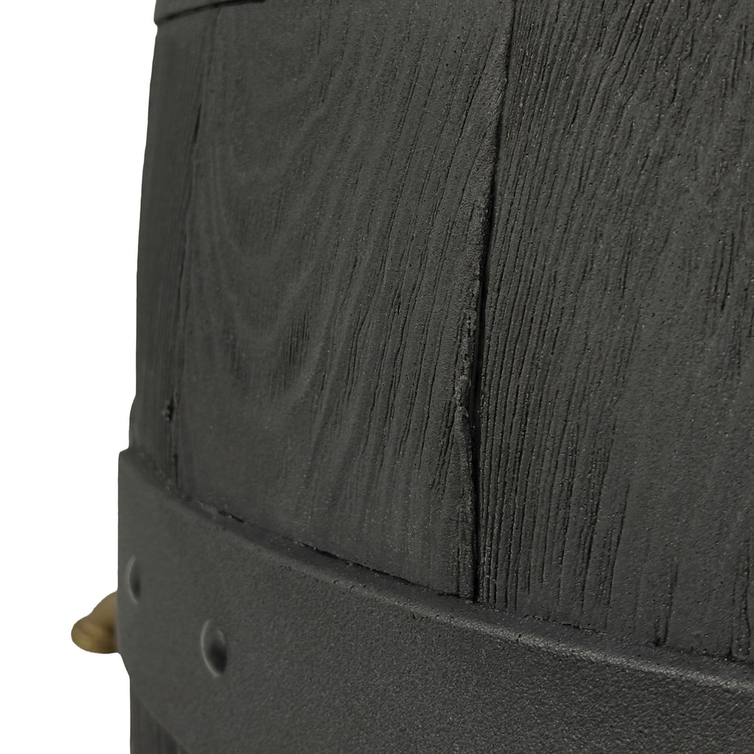 Heritage 50 Gallon Rain Barrel with Handcrafted Wood Detail & Planter Top