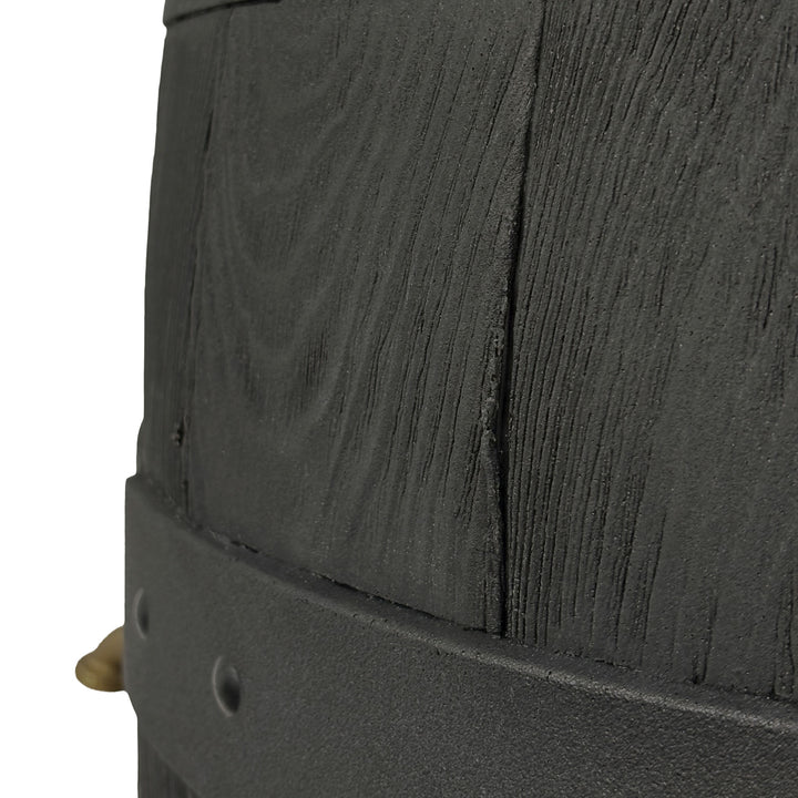 Heritage 50 Gallon Rain Barrel with Handcrafted Wood Detail & Planter Top