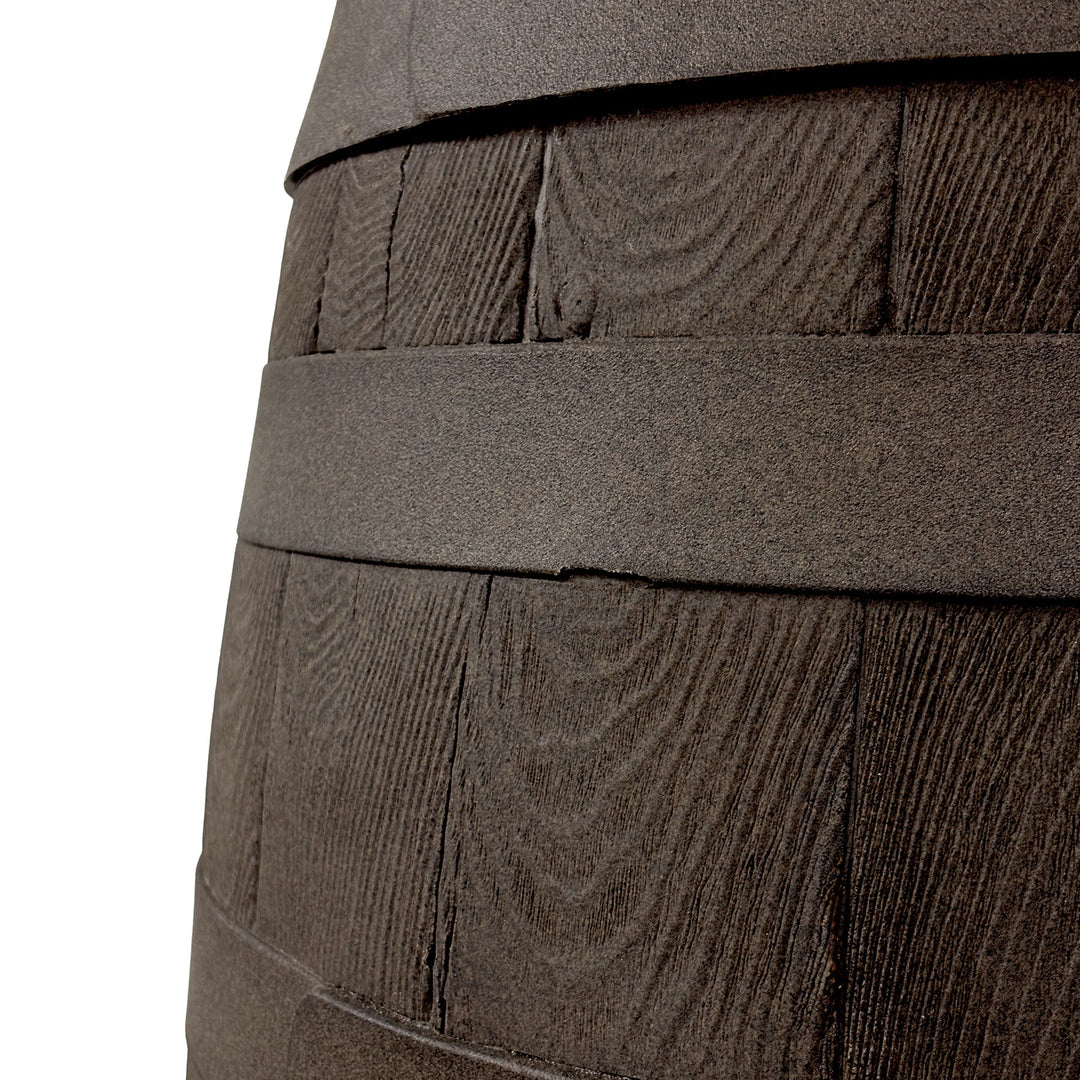 Heritage 50 Gallon Rain Barrel with Handcrafted Wood Detail & Planter Top