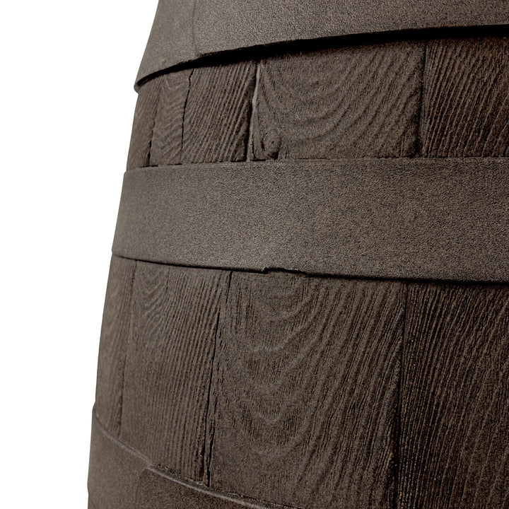 Heritage 50 Gallon Rain Barrel with Handcrafted Wood Detail & Planter Top