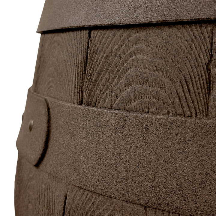 Heritage 50 Gallon Rain Barrel with Handcrafted Wood Detail & Planter Top