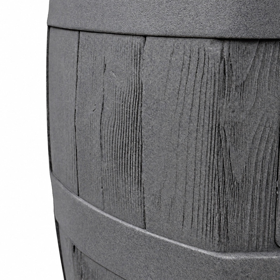 Heritage 50 Gallon Rain Barrel with Handcrafted Wood Detail & Planter Top