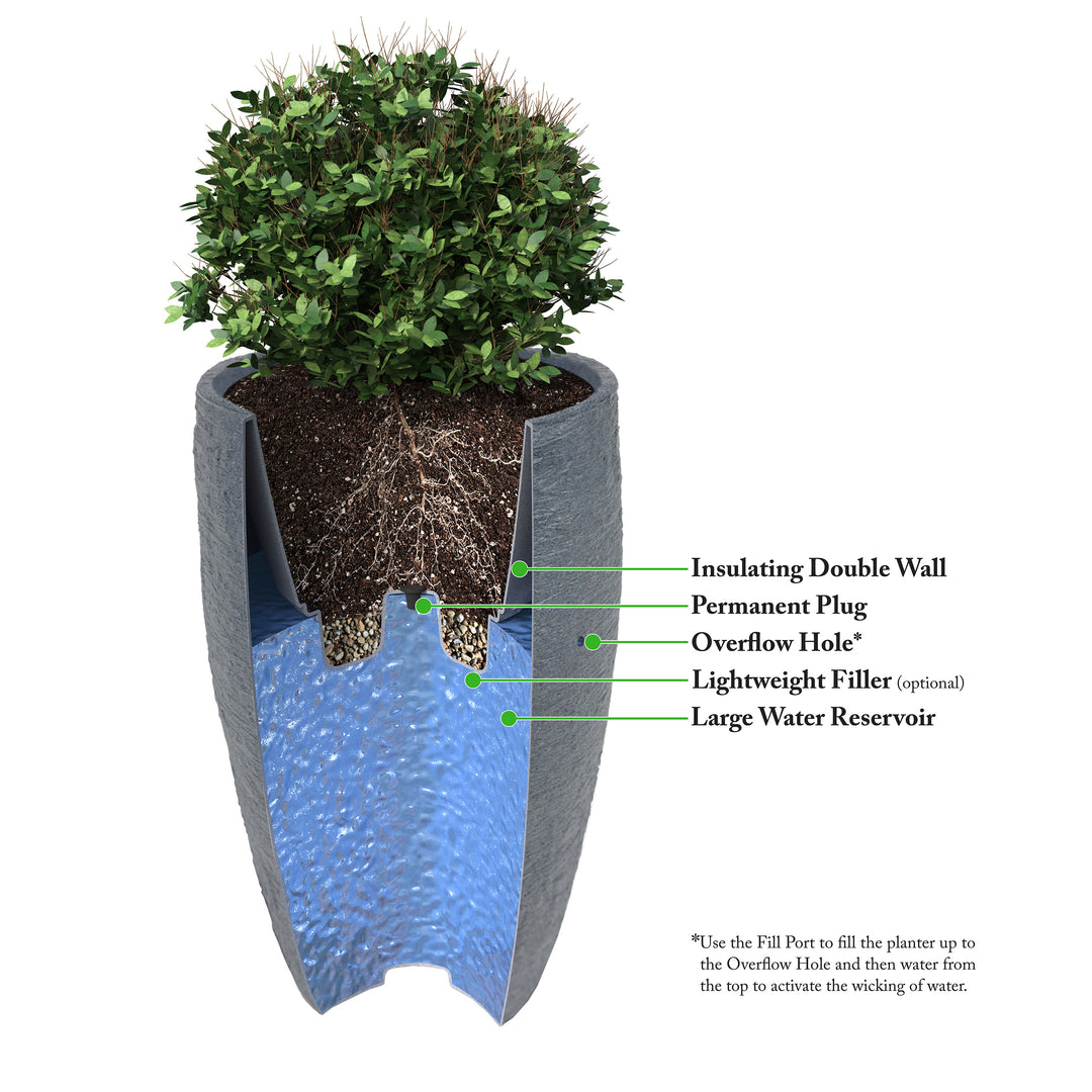 garden treasures self watering planter Self Watering Planter – Athena Tall Outdoor Planter