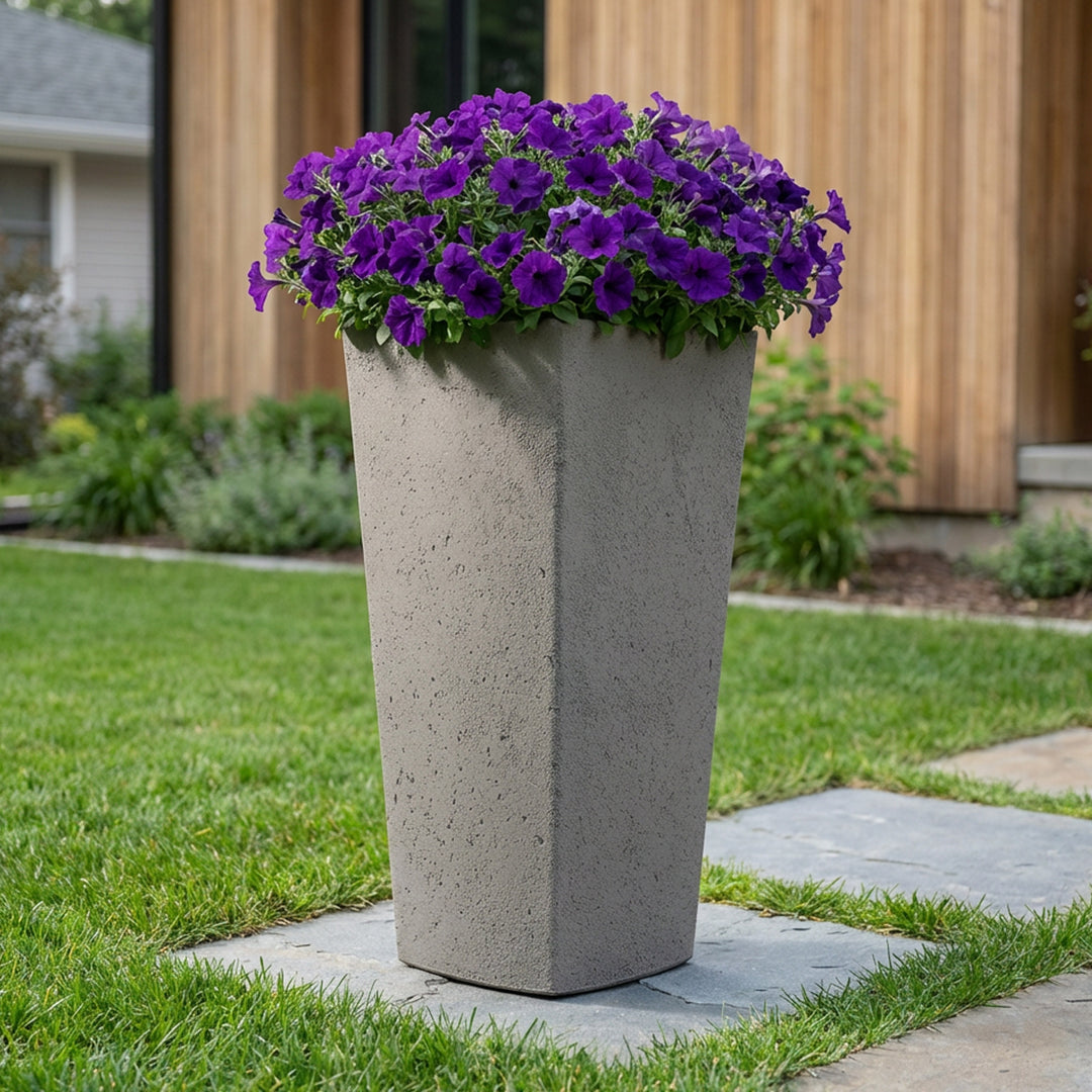 concrete self watering planter Self Watering Planter – Crete Square Concrete Look