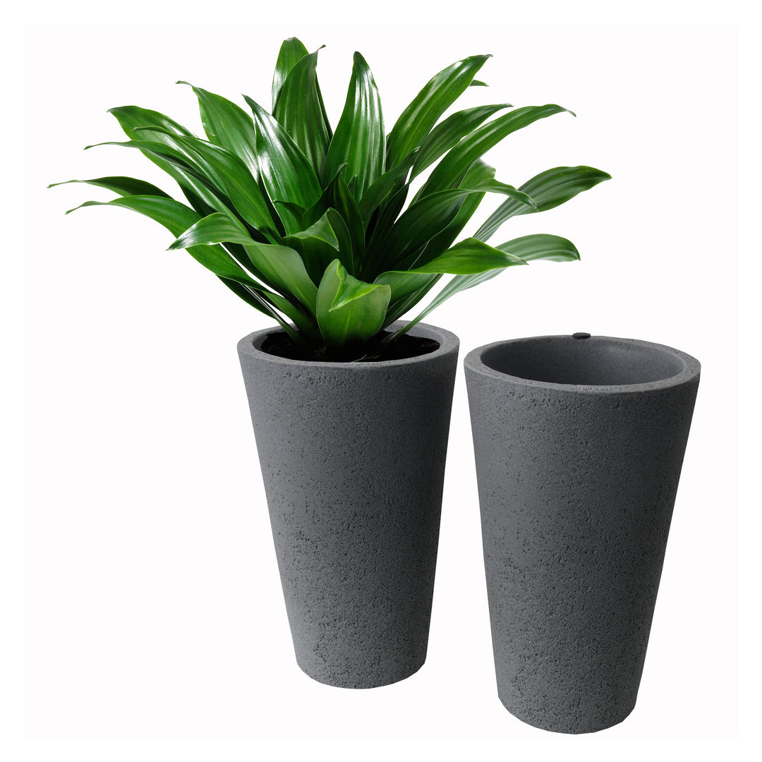 Tall Crete Planters, 2-Pack