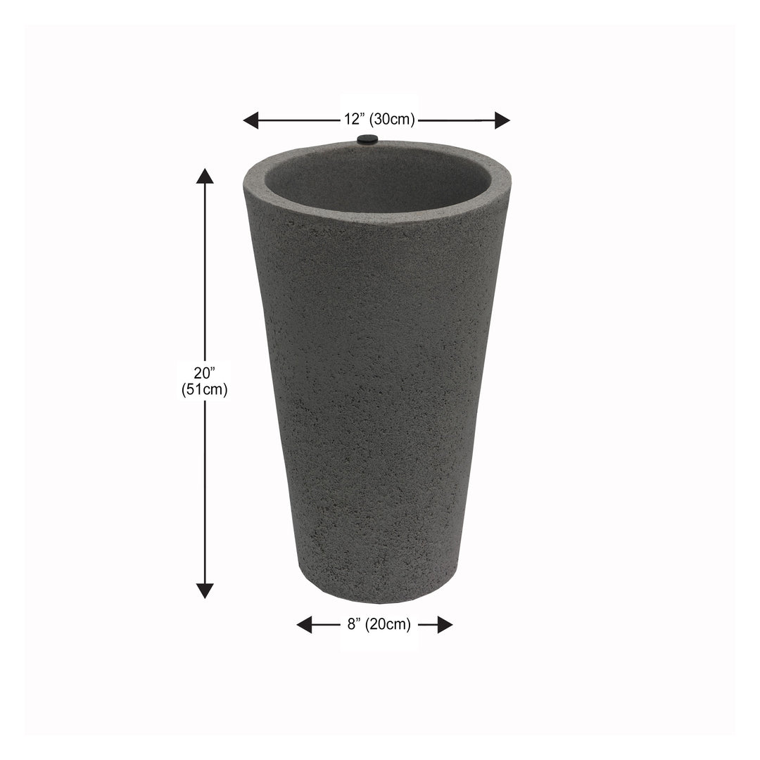 Tall Crete Planters, 2-Pack