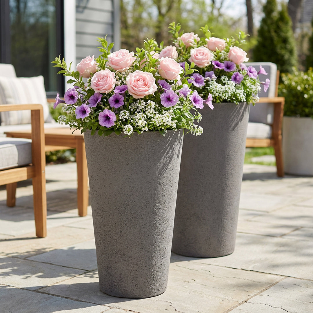 Crete Self-Watering Planter, Tall (2-Pack)