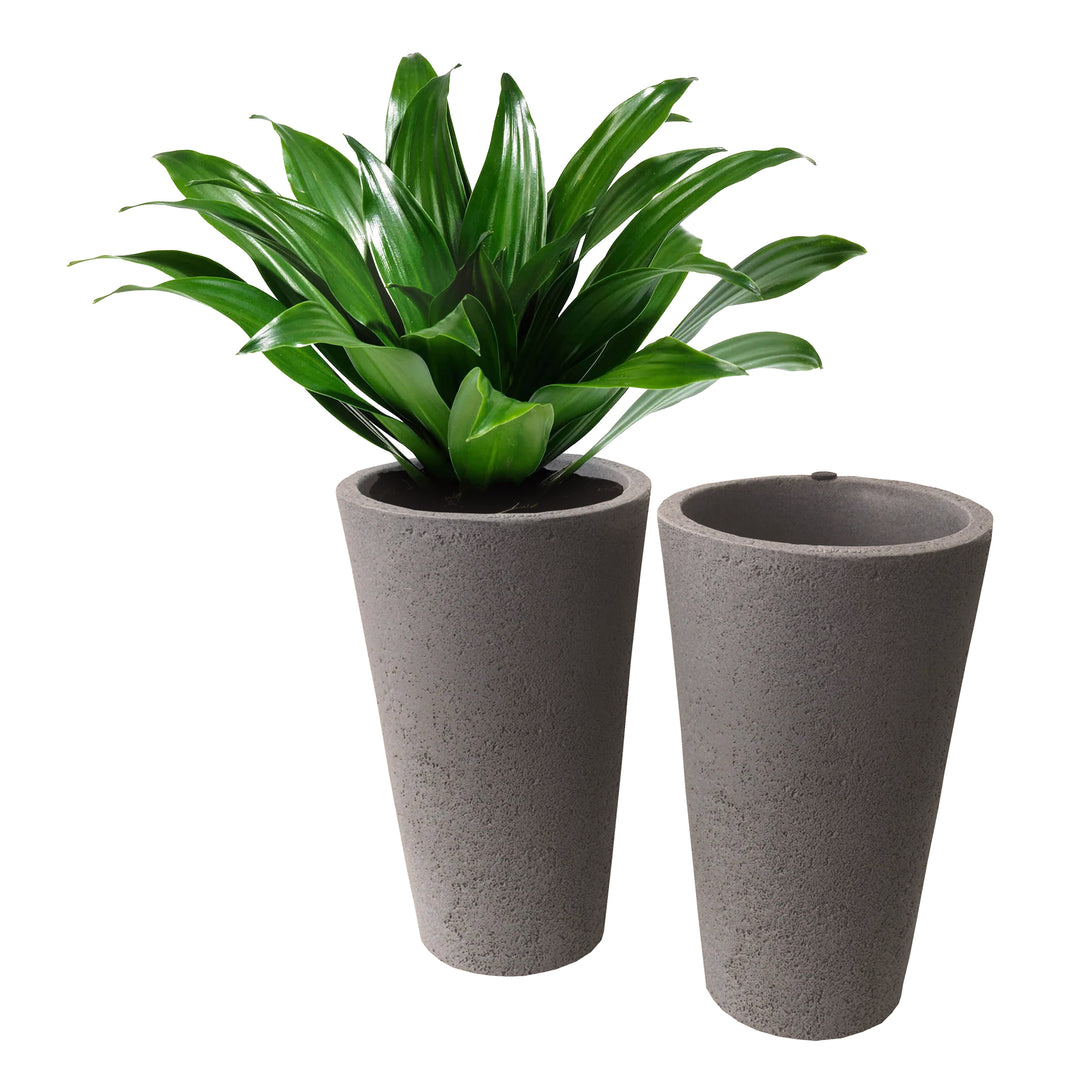gray plant pots Crete Self-Watering Planter, Tall (2-Pack)