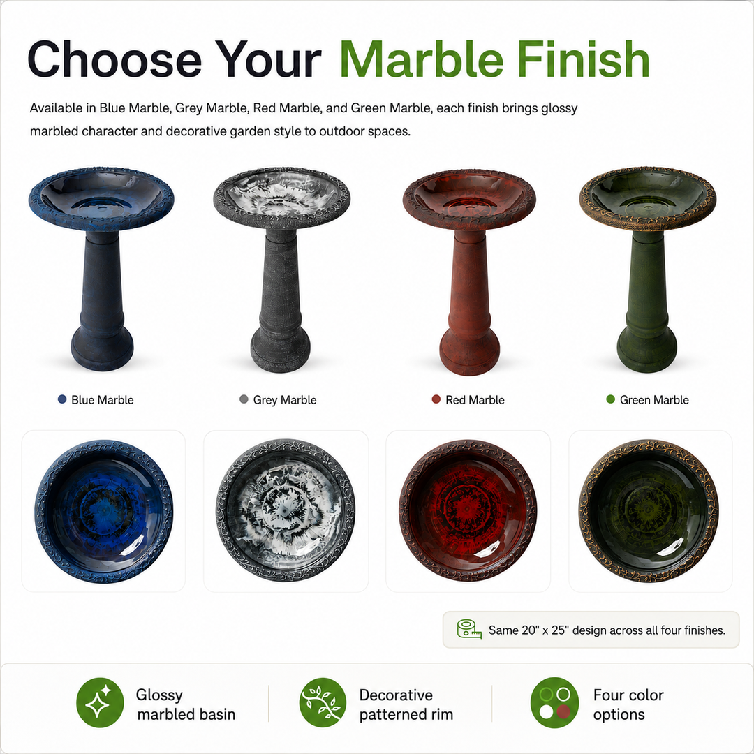 Marbled Glaze Bird Bath