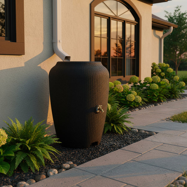 Wicker Rain Barrel