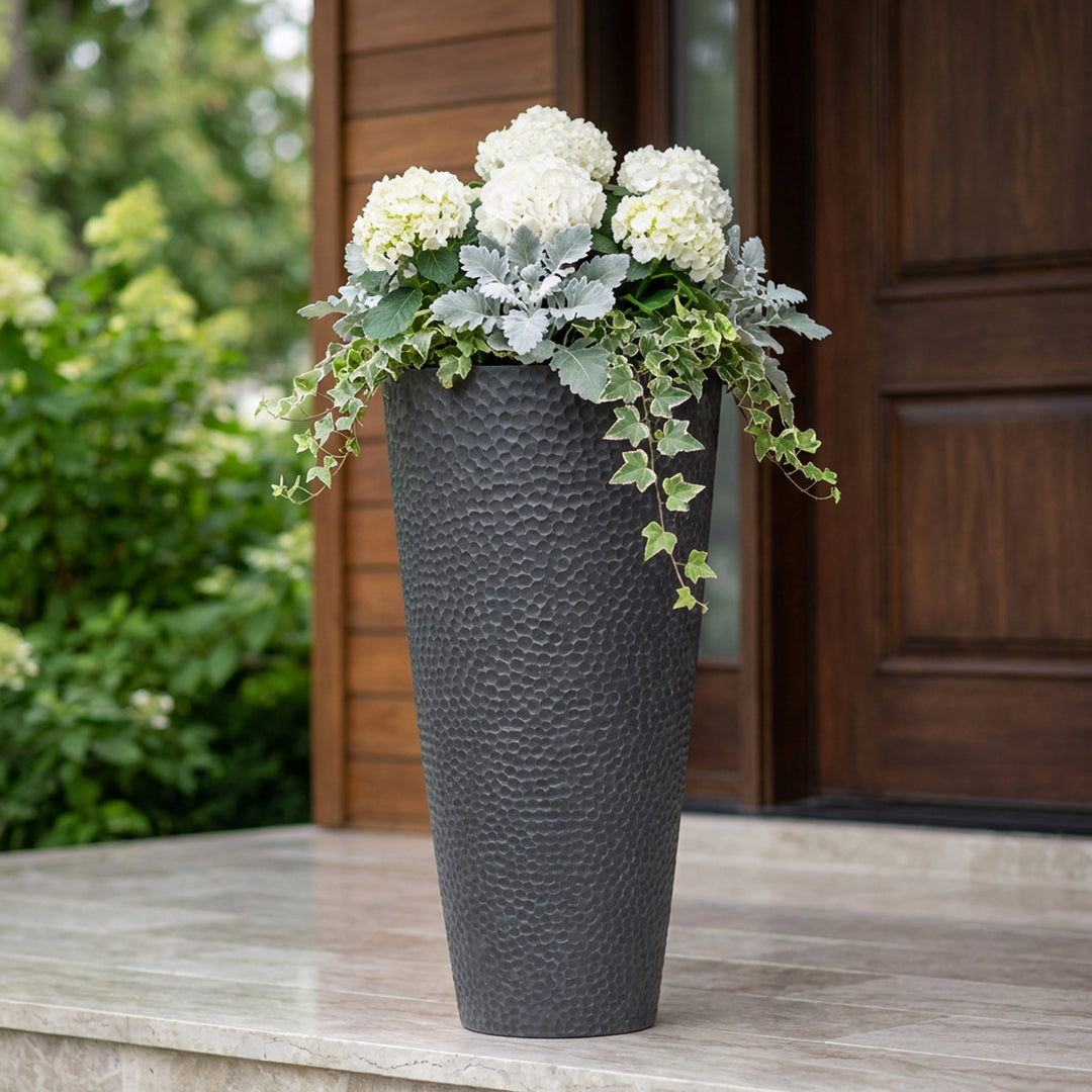 lightweight outdoor plant pots Indoor Outdoor Planter Pot – Hammered Texture