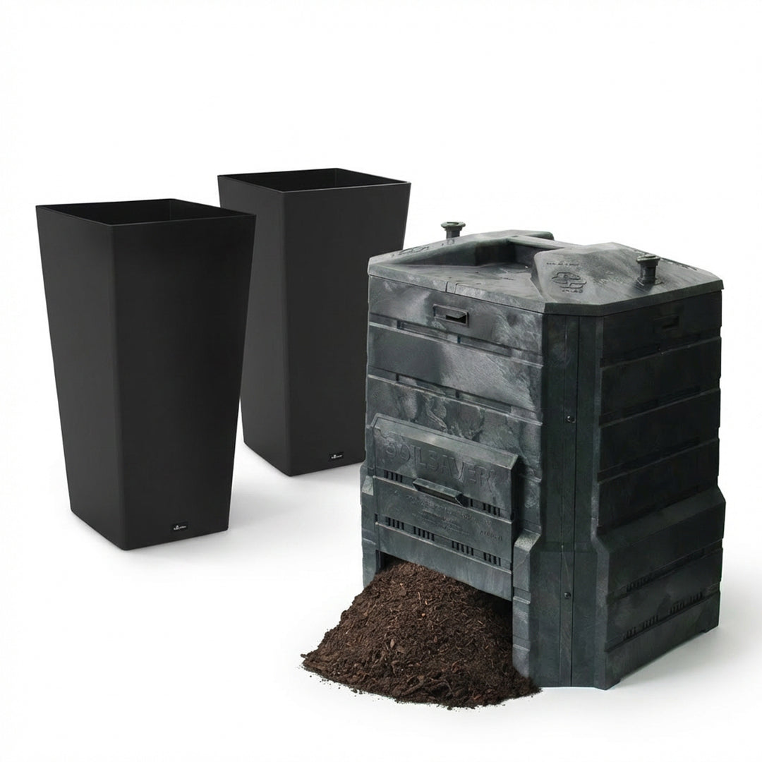 Soil Saver Composter + Planter Bundle (2-Pack Aventis Planters)