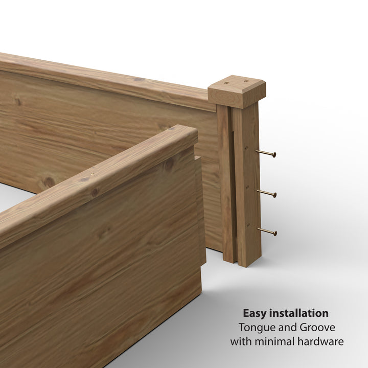 Wood Raised Garden Bed 4x4 ft – 12" Deep, Easy Assembly, Modular Planter Box