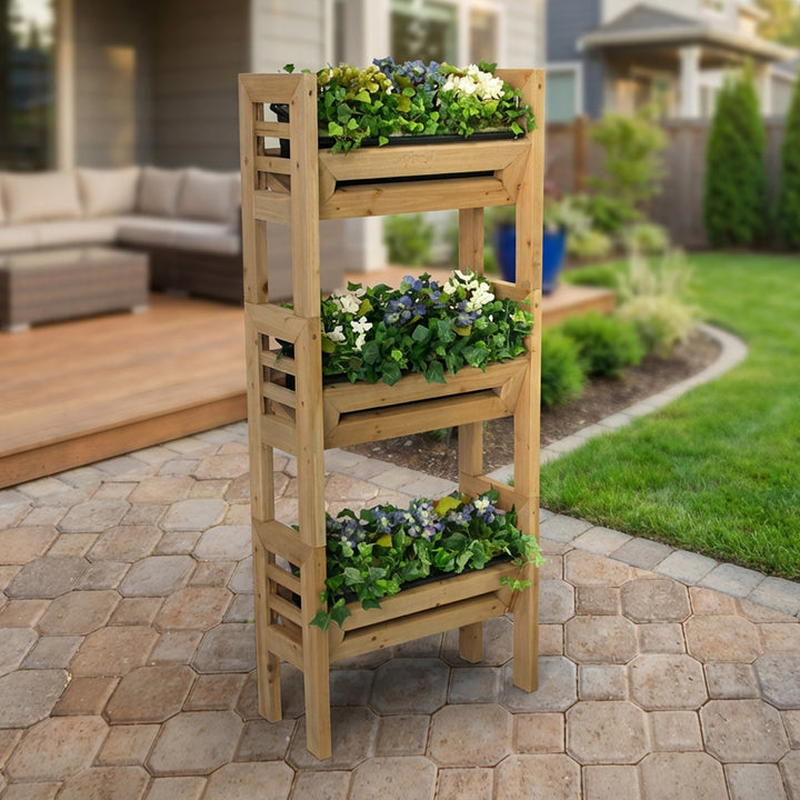 Stack’n Garden 3-Tier Modular Planter – Vertical Wood Garden System