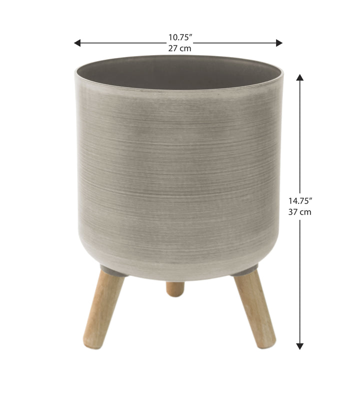 Modena Planter with Stand, Brushed