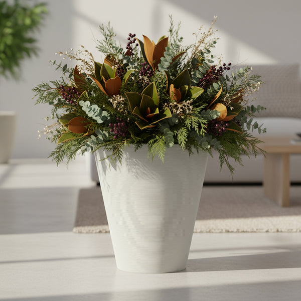 Round Ribbed Planter