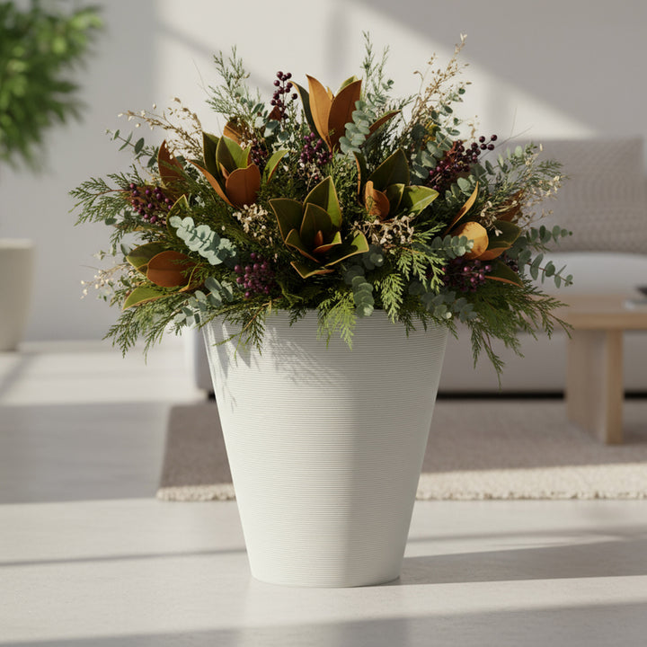 Round Ribbed Planter