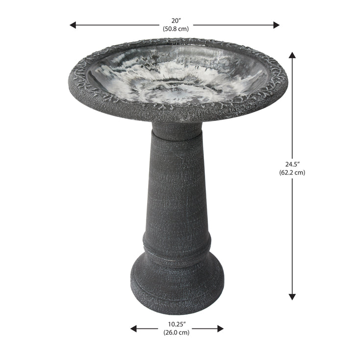 Gray Birdbath dimensions,20x25