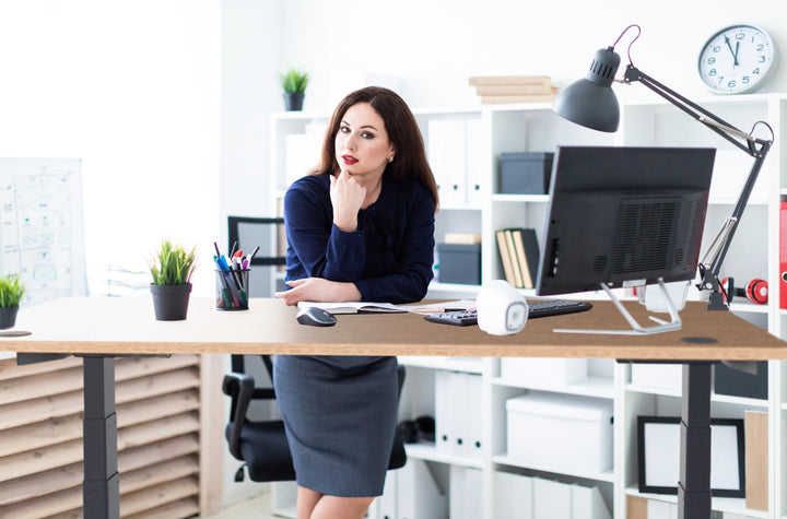 Elevate Electric Standing Desk 55" x 28" - Dual Motor Sit to Stand Desk - Push Button Memory Settings - Solid Top with Heavy Duty Adjustable Steel Legs - Work or Home Office Desk